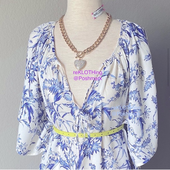 H&M A-line Spring Floral Raglan-sleeved Dress - Picture 9 of 14